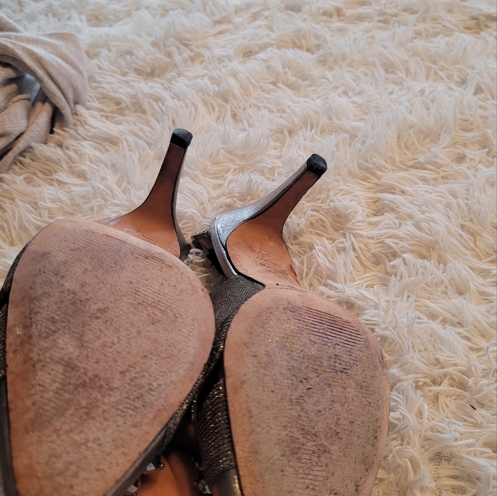 J.Renee Melody Metallic Jeweled Slingback Pumps - Picture 5 of 6